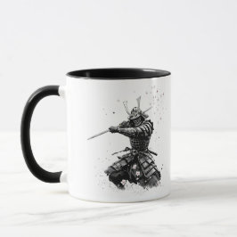 Samurai Warrior in Action Japanese Art Ceramic  Mugg