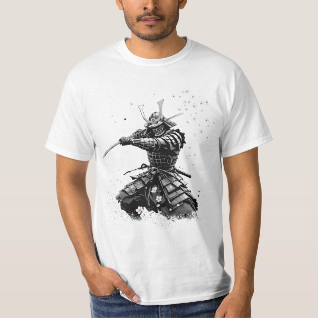 Samurai Warrior in Action Japanese Art Ceramic  T Shirt (Framsida)