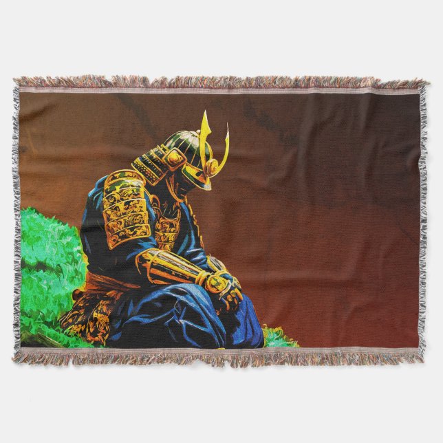 Samurai Warrior in Golden Armor - Epic Japanska Filt (Framsidan)