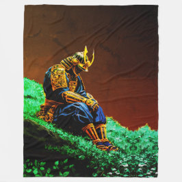 Samurai Warrior in Golden Armor - Epic Japanska Fleecefilt