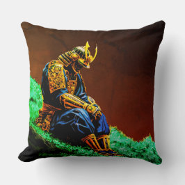 Samurai Warrior in Golden Armor - Epic Japanska Kudde