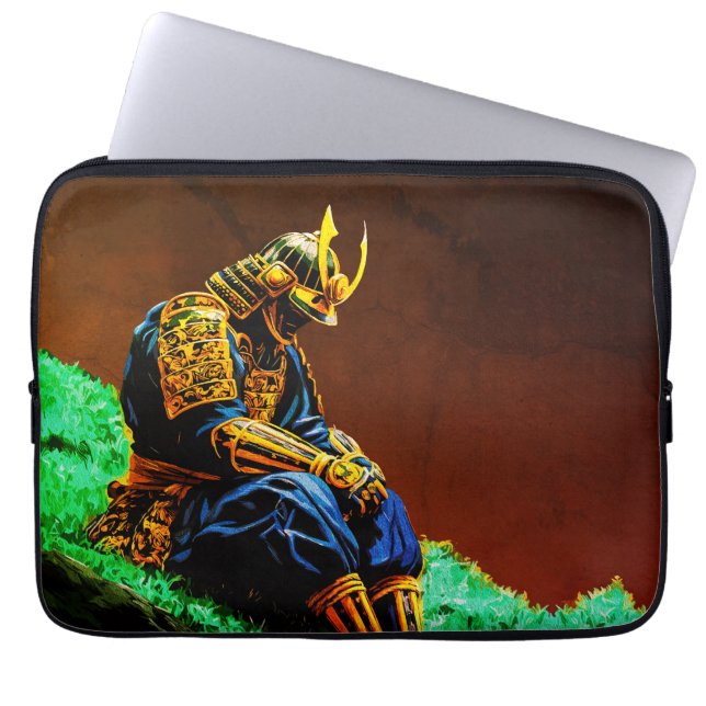 Samurai Warrior in Golden Armor - Epic Japanska Laptop Fodral (Framsidan)