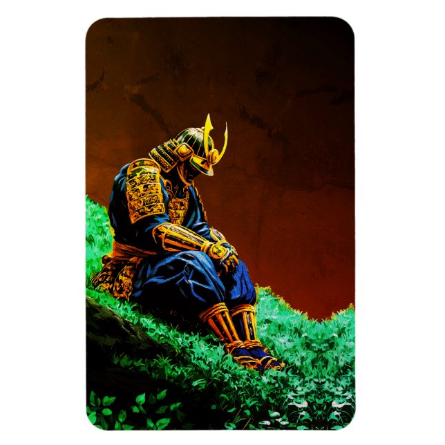 Samurai Warrior in Golden Armor - Epic Japanska Magnet (Vertikal)