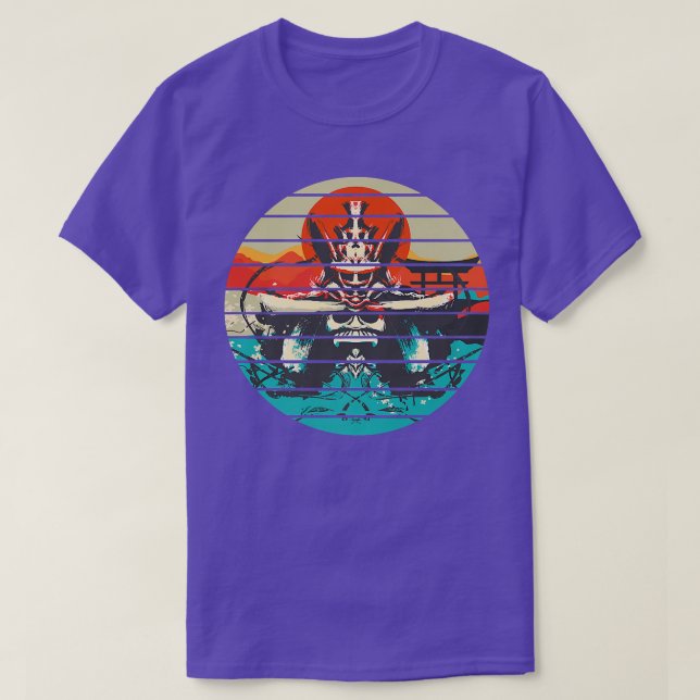 Samurai Warrior Japansk Retro (2) T Shirt (Design framsida)