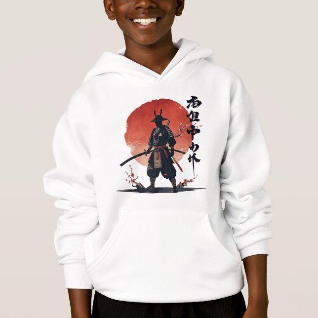 Samurai Warrior japansk Sunset Aesthetic T Shirt (Framsida)