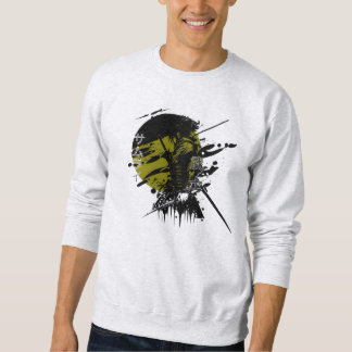 Samurai Warrior Japanska Bläck Art T-Shirt Lång Ärmad Tröja