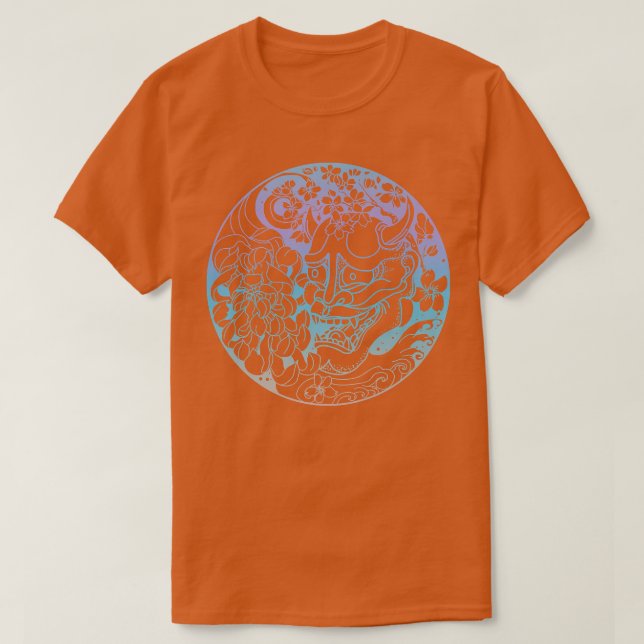 Samurai Warrior Mask, Hannya Oni Mask Japan Anime1 T Shirt (Design framsida)