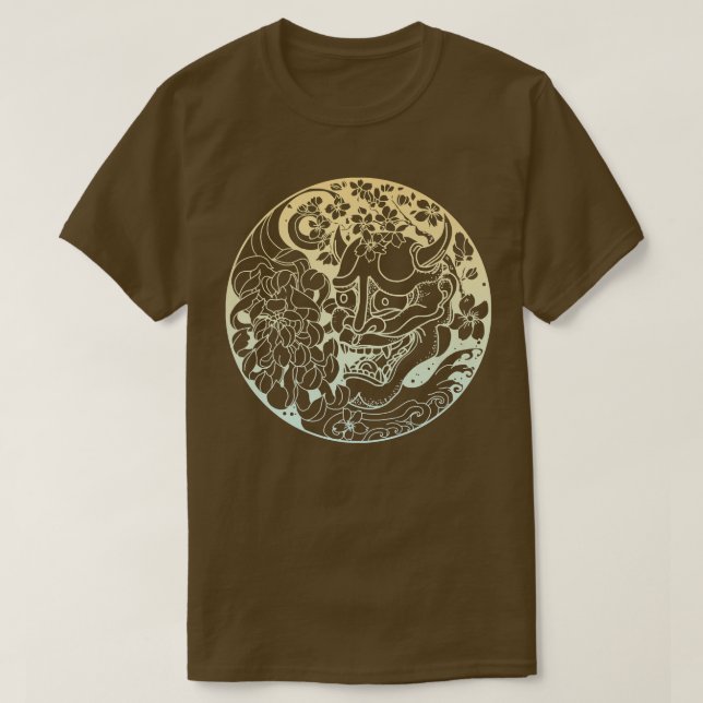 Samurai Warrior Mask, Hannya Oni Mask Japan Anime1 T Shirt (Design framsida)