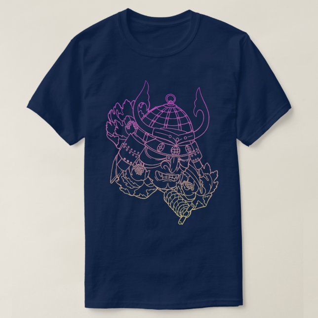 Samurai Warrior Mask, Hannya Oni Mask Japan Anime1 T Shirt (Design framsida)