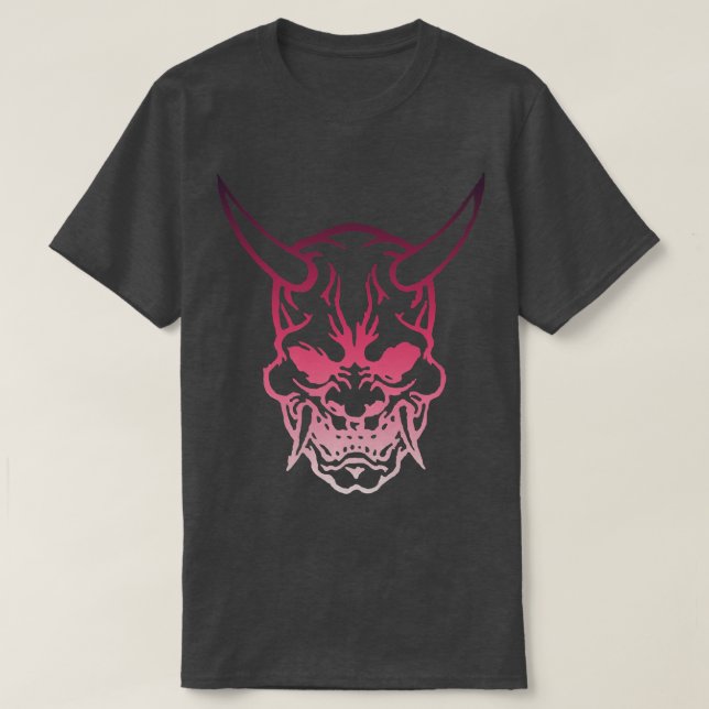 Samurai Warrior Mask, Hannya Oni Mask Japan Anime  T Shirt (Design framsida)
