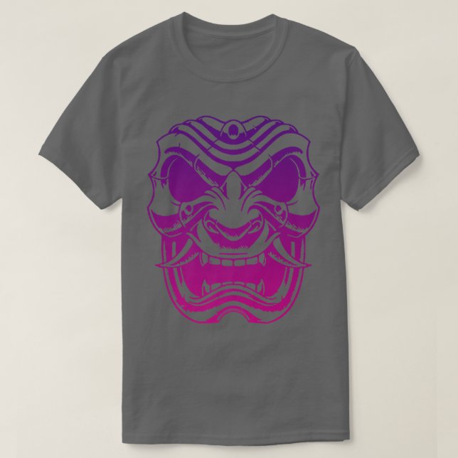 Samurai Warrior Mask, Hannya Oni Mask Japan Anime  T Shirt (Design framsida)