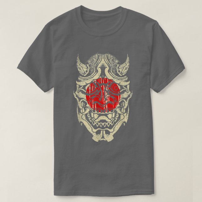 Samurai Warrior Mask Japan Art (2) T Shirt (Design framsida)