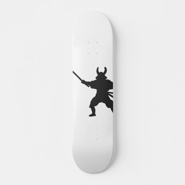 Samurai Warrior med svärd - Välj tillbaka färg Mini Skateboard Bräda 18,5 Cm (Framsida)