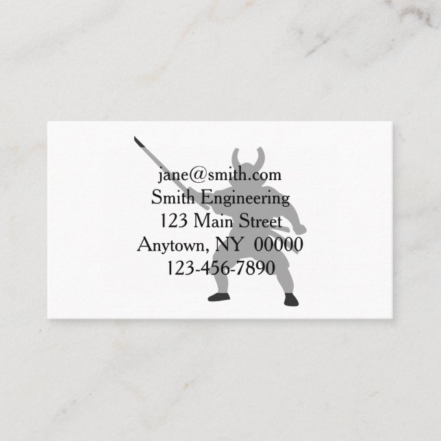 Samurai Warrior med svärd - Välj tillbaka färg Visitkort (Framsida)