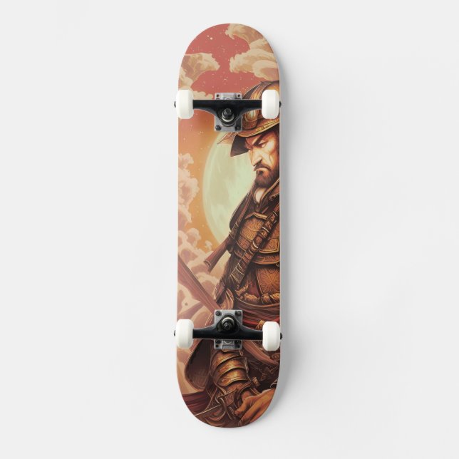 Samurai Warrior Mini Skateboard Bräda 18,5 Cm (Framsida)