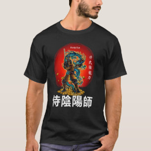 Samurai Warrior Omiogy Earth med japansk Katana T Shirt
