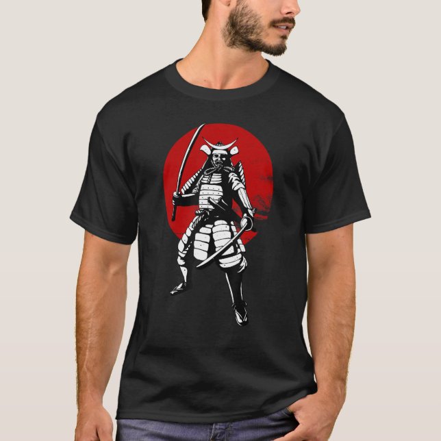 Samurai Warrior Red Circle T Shirt (Framsida)