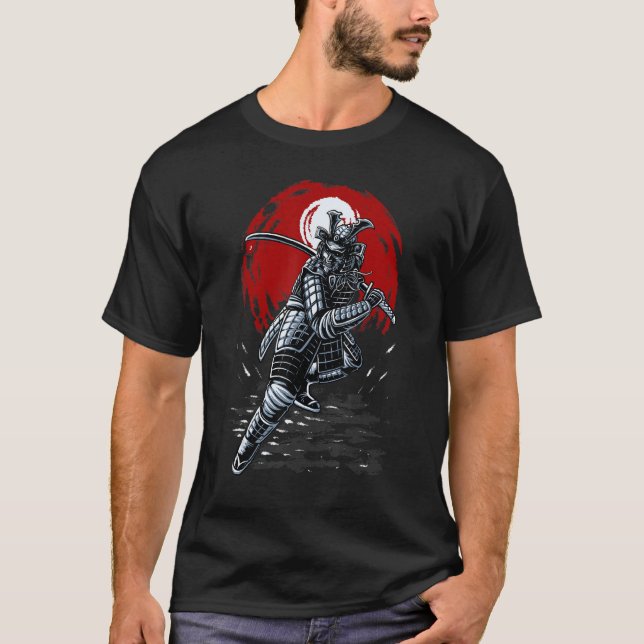 Samurai Warrior Red Circle T Shirt (Framsida)