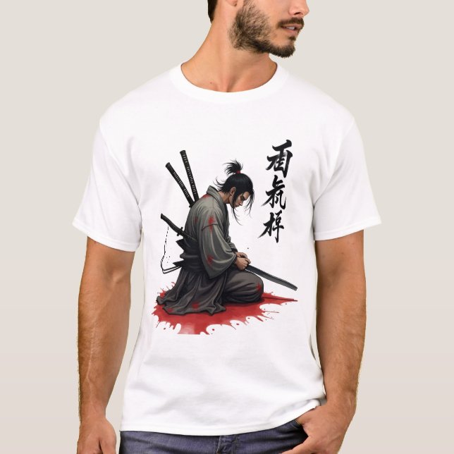 Samurai Warrior Seppuku - Epic Ronin Bushido Honor T Shirt (Framsida)