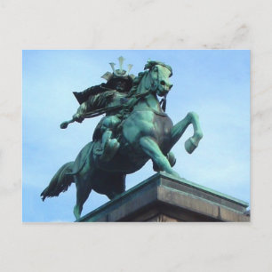 Samurai Warrior Statue-vycard Vykort