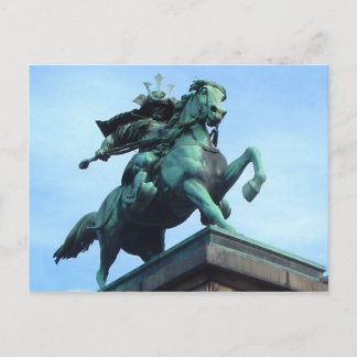 Samurai Warrior Statue-vycard Vykort