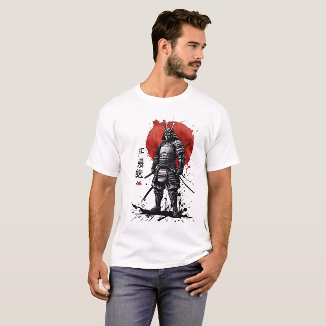 Samurai Warrior T-Shirt - Japansk Bushido Art (Hel framsida)