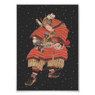 Samurai Warrior Vintage Japansk Art Fototryck