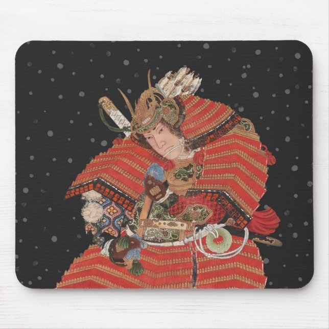 Samurai Warrior Vintage Japansk Art Musmatta (Framsidan)