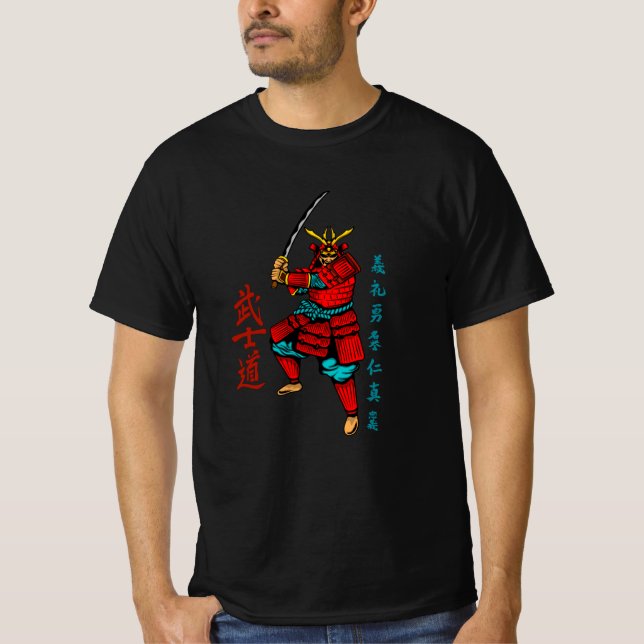 Samurai Warrior with Sword - Japanese Culture T Shirt (Framsida)