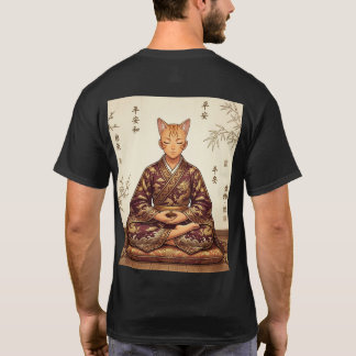 Samurai & Zen Orange Katt - Dubbelsidig T-Shirt