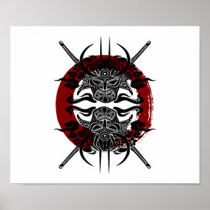 Samuraien Enso cirklar Poster