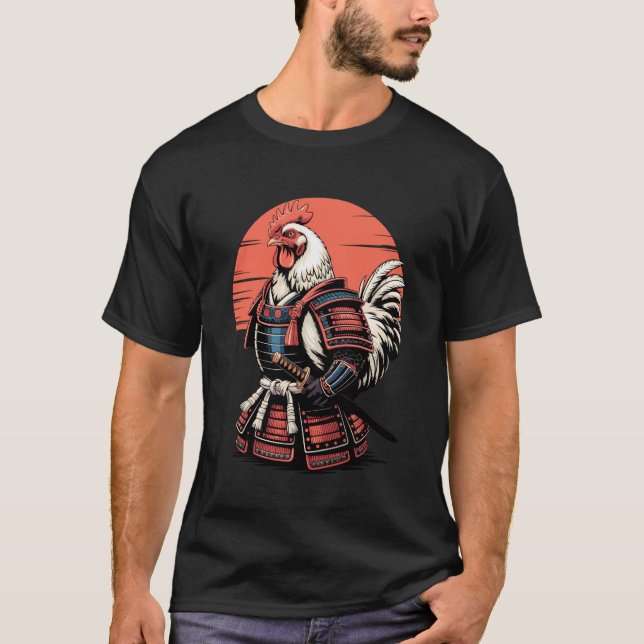 Samuraihöns Katana Svärd Höns T Shirt (Framsida)