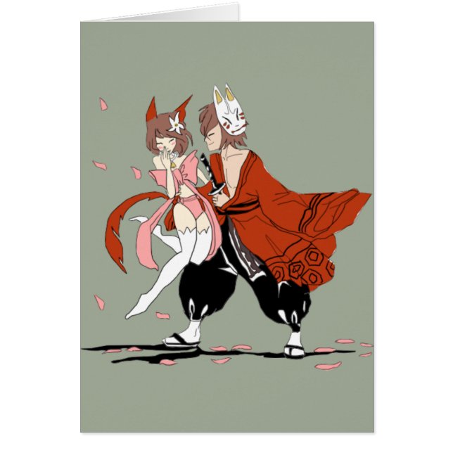 Samuraikärlek Hälsningskort (Framsidan)