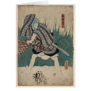 Samuraikonst av Japan circa 1800s Hälsningskort