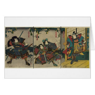 Samuraikrigare circa JAPAN 1850 Hälsningskort