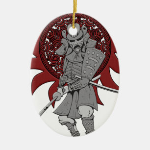 Samuraikrigare Japan Julgransprydnad Keramik