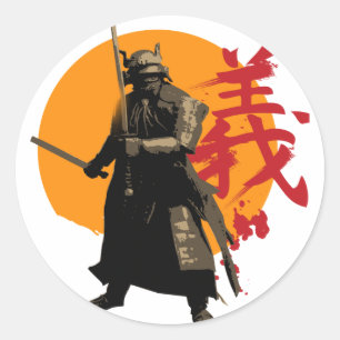 Samuraikrigareklistermärke Runt Klistermärke