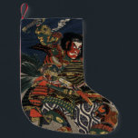 Samuraikrigarna Tadanori och Noritsune Liten Julstrumpa<br><div class="desc">Katsukawa: Noritsune för notonokami för Ichijō jirōtadayori,  1818. Visar packar ihop det japanska trycket för vintage två samuraikrigare som slåss på seashoren eller,  av en flod. Färgträsnitt av Katsukawa Shuntei,  1818. Ukiyo-e återställd och som förhöjs digitalt för tryck.</div>