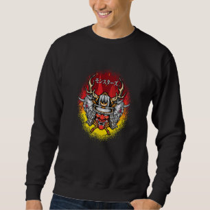 Samurais Monsters Otaku Shogun Katana Japan Lång Ärmad Tröja