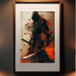 Samurais tystgående fury - Enigmatic Warrior Poste Fototryck