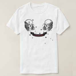 samuraiskalle och körsbärsröd blommar t-shirt