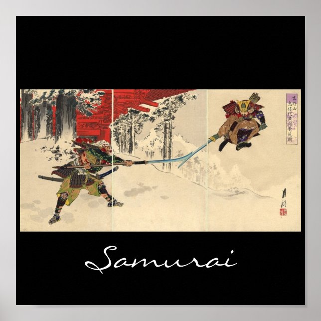 Samuraistrid i snö runt 1890 poster (Framsidan)