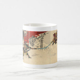 Samuraistrid i snön circa 1890 kaffemugg