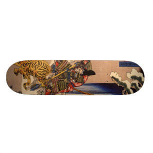 Samuraistridighettigern stiger ombord old school skateboard bräda 18 cm