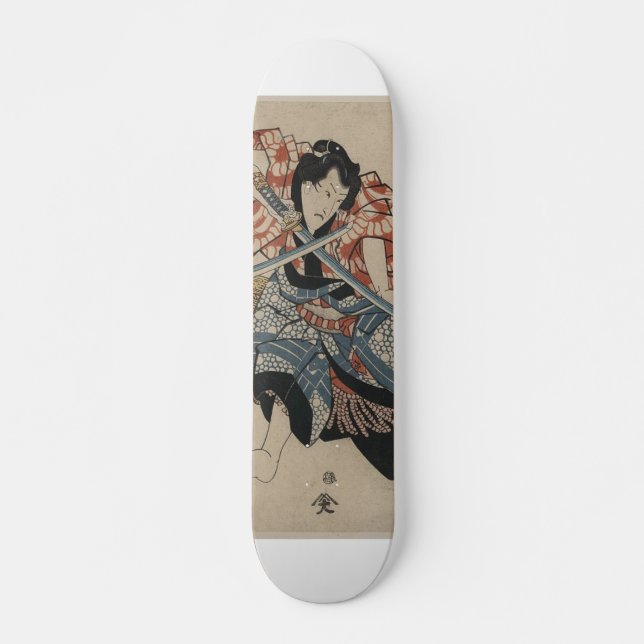 Samuraisvärdslagsmål circa 1825 mini skateboard bräda 18,5 cm (Framsida)
