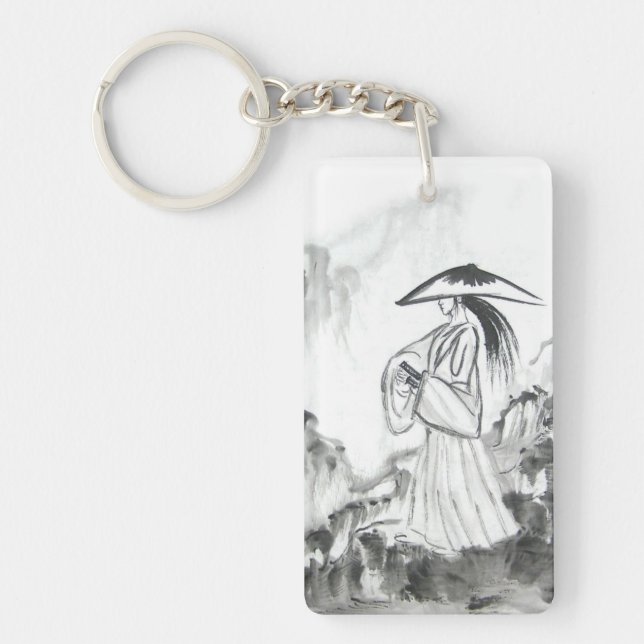 Samuraiteckningsvärd Keychain Nyckelring (Framsidan)