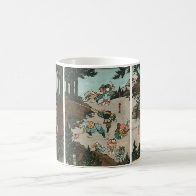 Samuraiutbildning med Tengu, Circa 1859 Kaffemugg (Center)