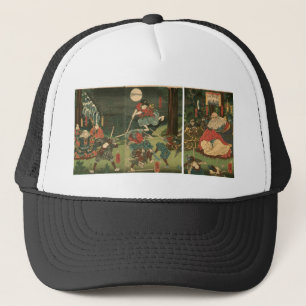 Samuraiutbildning med Tengu, Circa 1859 Truckerkeps
