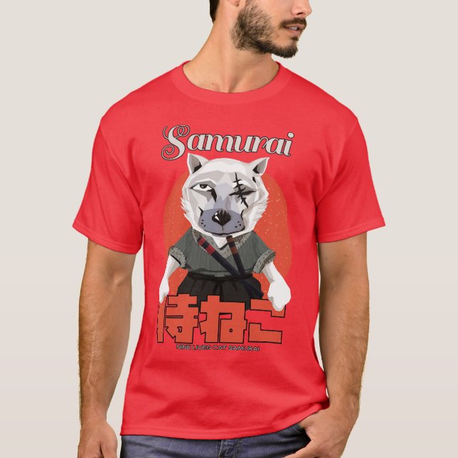 Samuraj 9 Liv Katt T Shirt (Framsida)