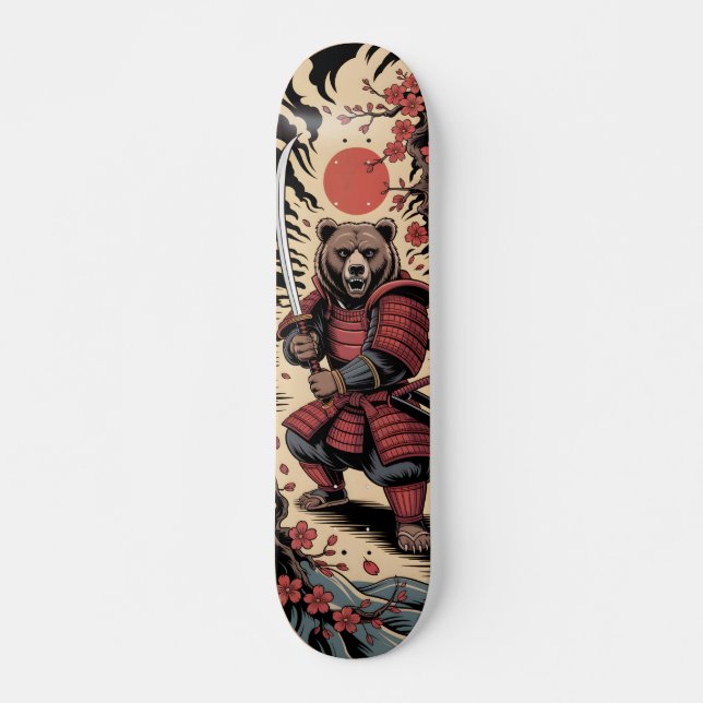 Samuraj Björn krigare Skateboard (Framsida)